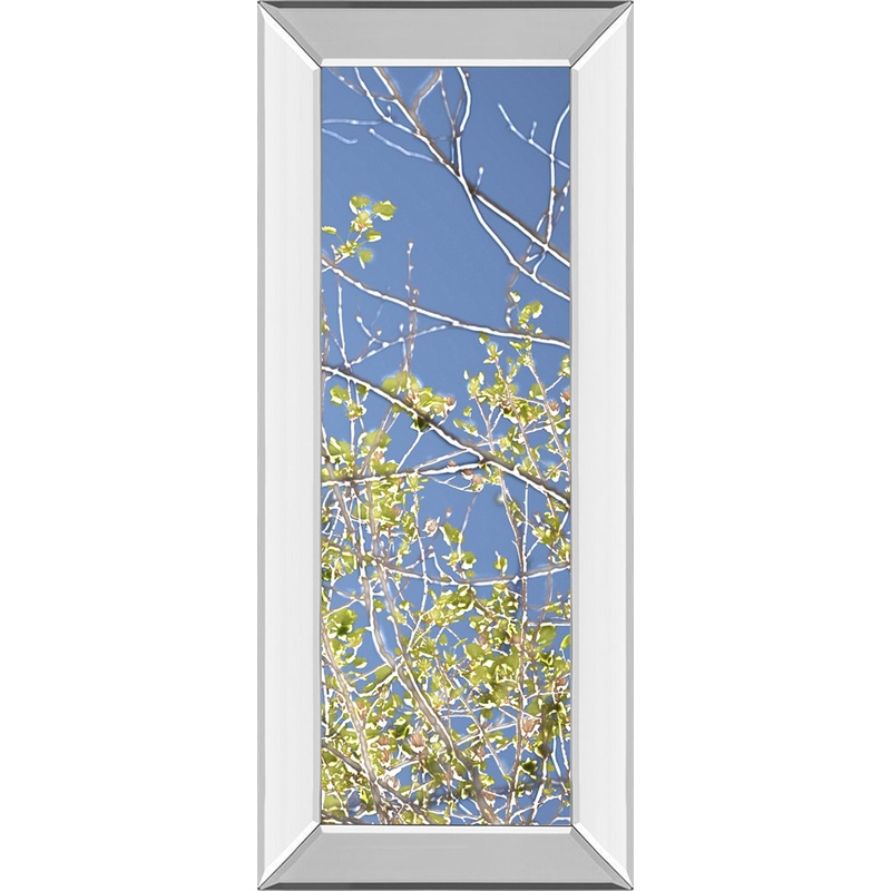 Spring Poplars IV By Sharon Chandler – Mirror Framed Print Wall Art – Green
