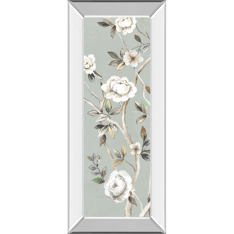 A Flower For You III By Asia Jensen – Mirrored Frame Wall Art – Light Gray