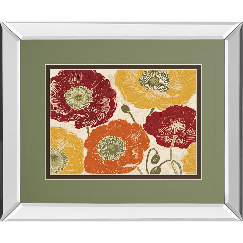 A Poppy’s Touch I Spice By Daphne Brissonnet – Mirror Framed Print Wall Art – Orange