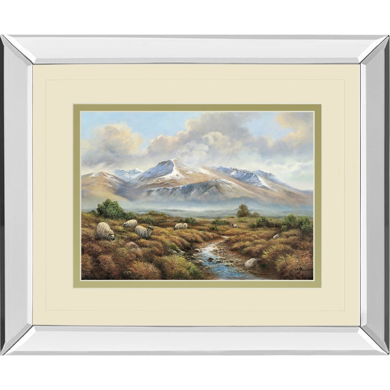 Ben Nevis By Wendy Reeves – Mirror Framed Print Wall Art – Dark Brown