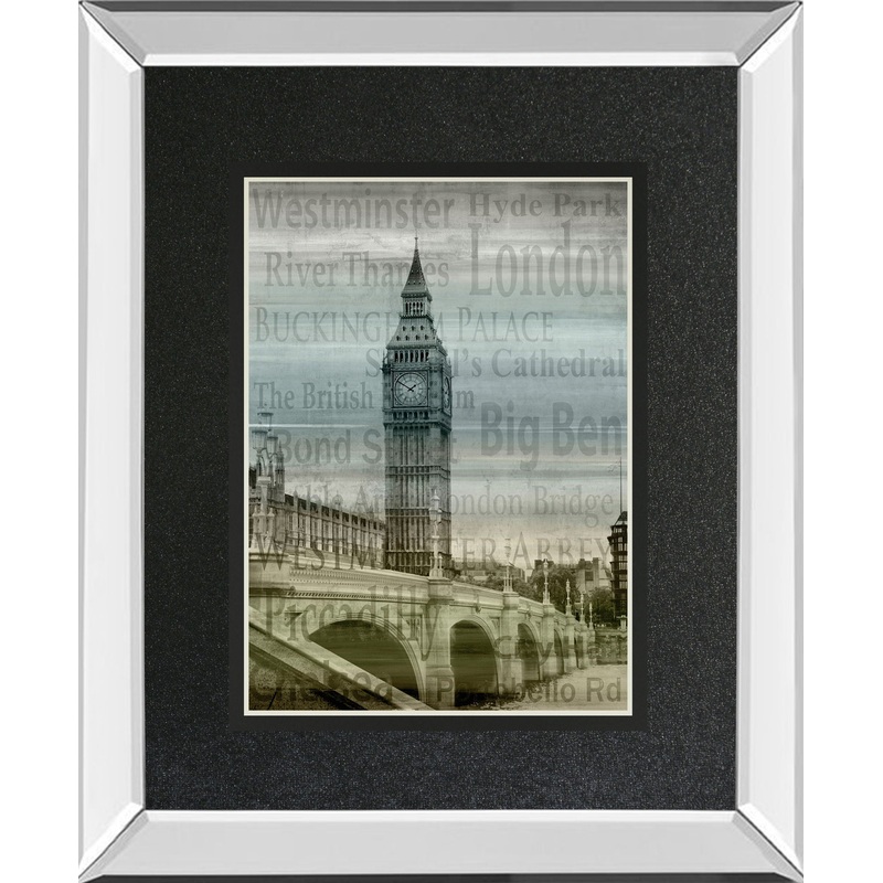 Big Ben By Alan Lambert – Mirror Framed Print Wall Art – Black