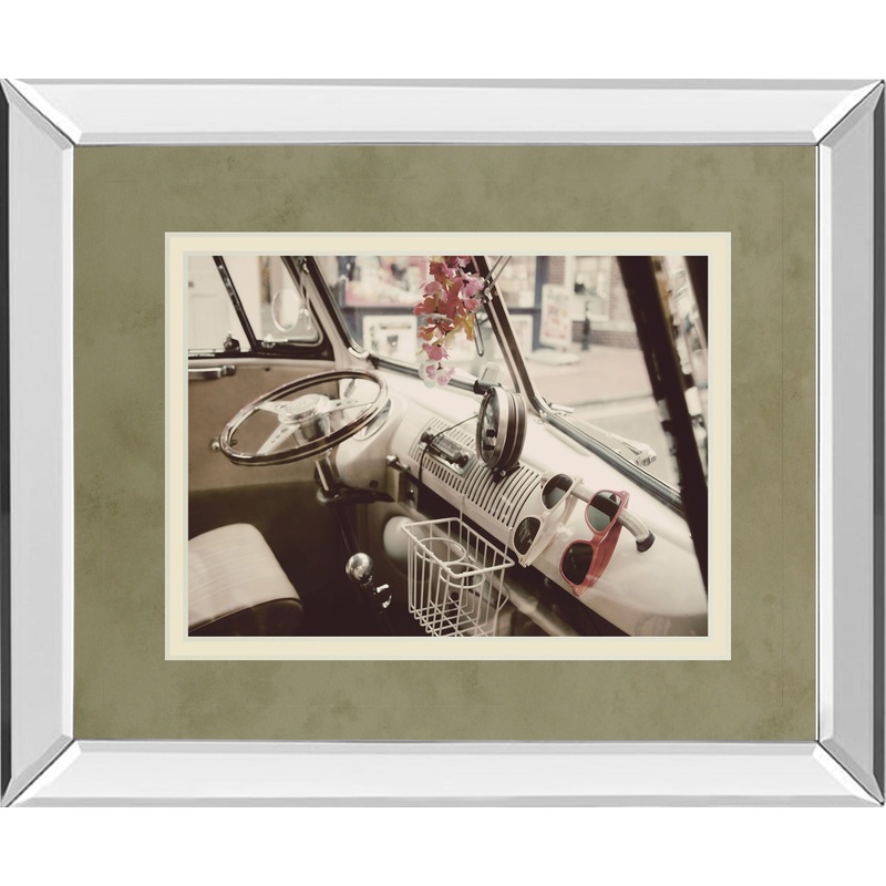 Cool Cats By Gail Peck – Mirror Framed Print Wall Art – White
