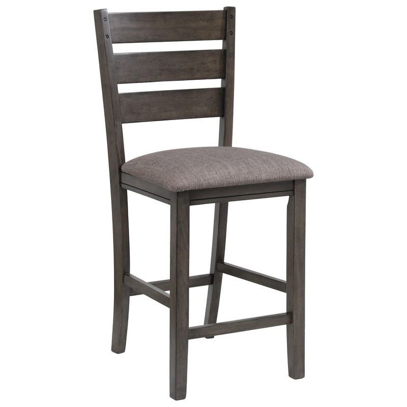 Crown Mark Bardstown Counter Height Chair (Set of 2) in Gray