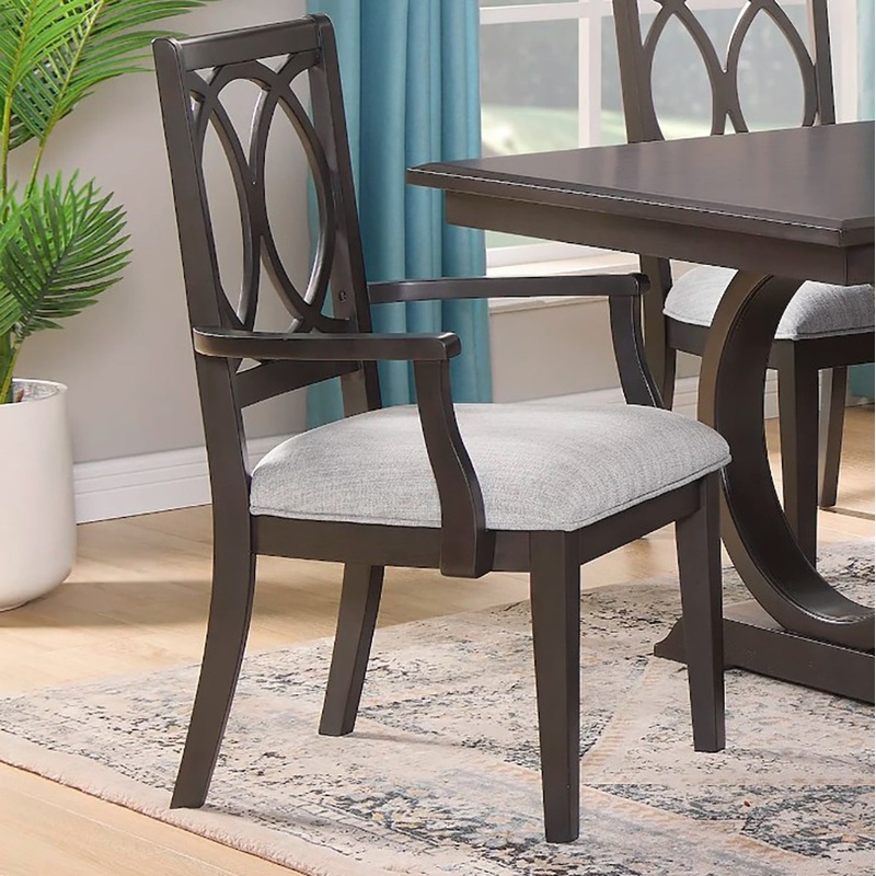 Crown Mark Furniture Buchanan Arm Chair in Brown (Set of 2)