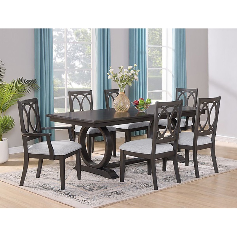 Crown Mark Furniture Buchanan Dining Table in Brown