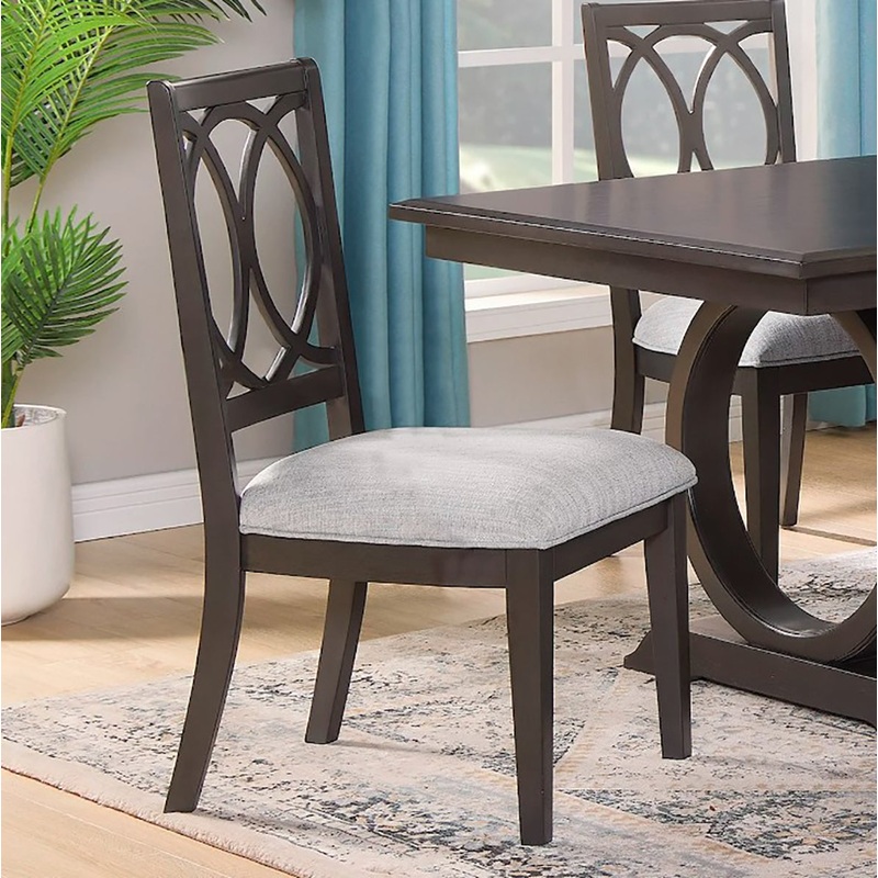 Crown Mark Furniture Buchanan Side Chair in Brown (Set of 2)