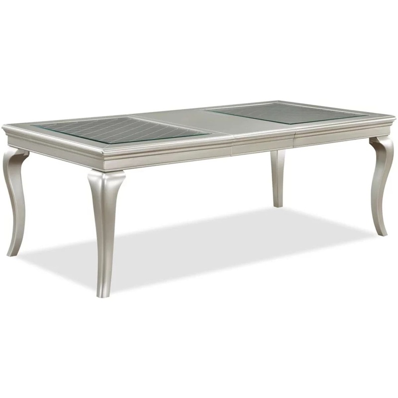 Crown Mark Furniture Caldwell Dining Table in Light Champagne