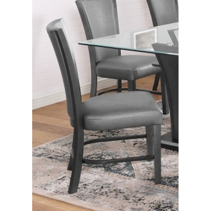 Crown Mark Furniture Camelia Side Chair in Gray (Set of 2)