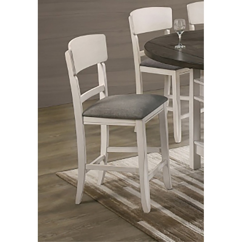 Crown Mark Furniture Conner Counter Height Chair in White (Set of 2)