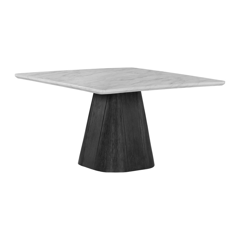 Edison – Square Dining Table – White And Black