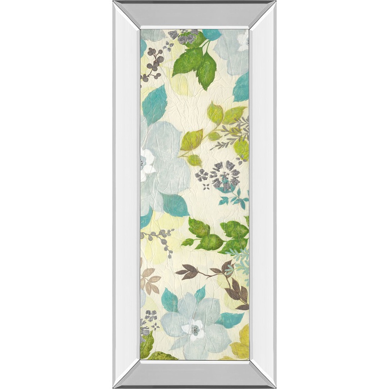 Fragrant Garden Il By Tava Studios – Mirror Framed Print Wall Art – Blue