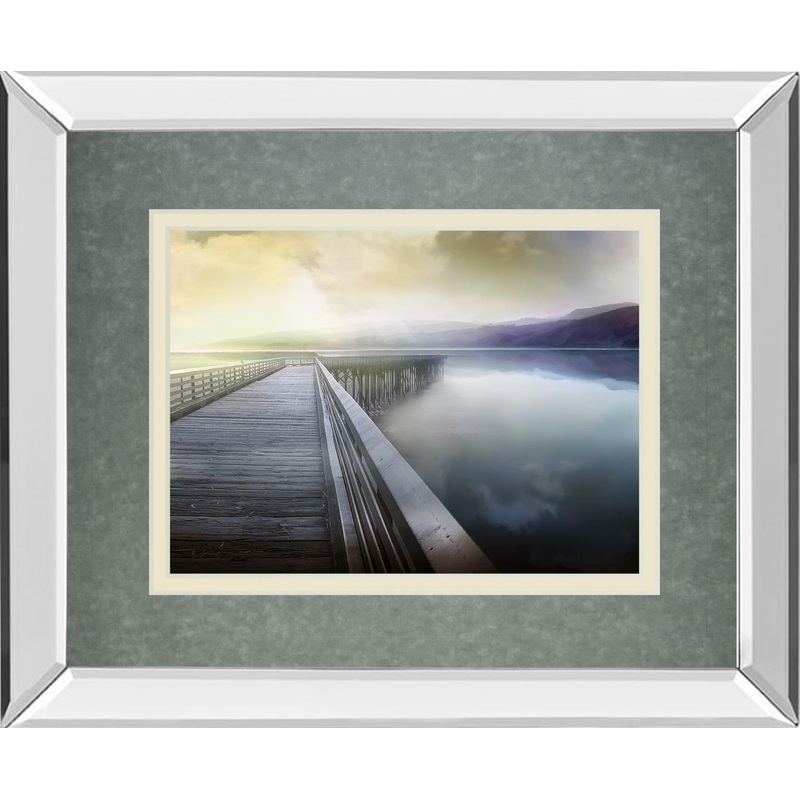 Mirrored Frame Hazy Morning By Michael Calascibetta – Blue