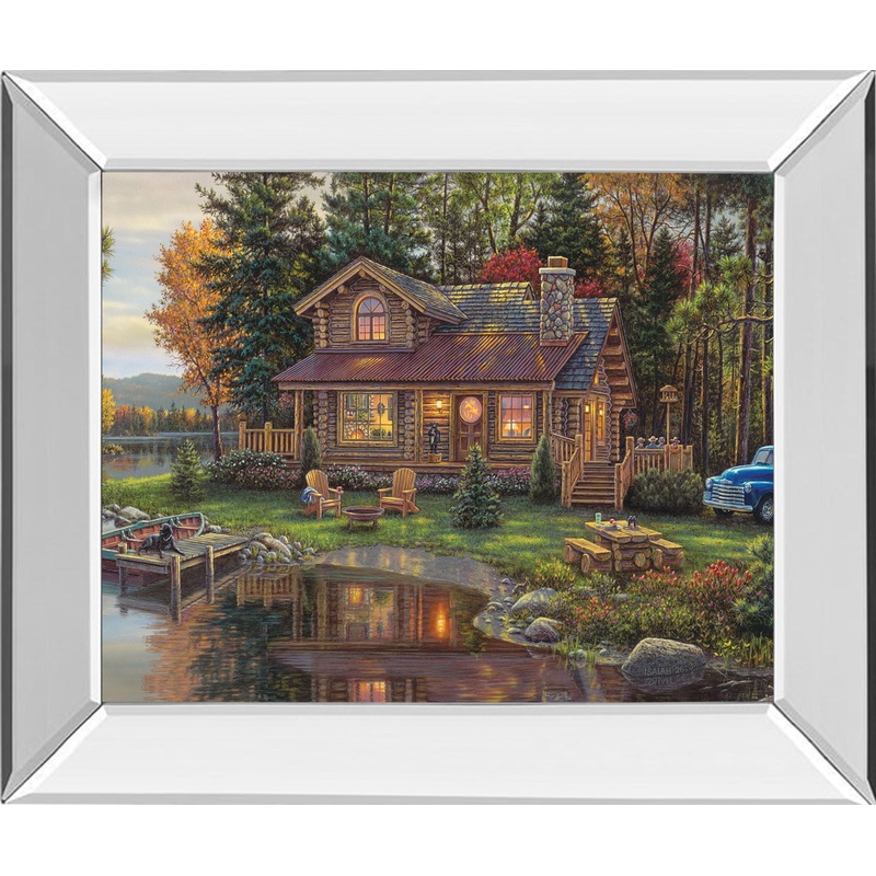 Mirrored Frame Peace Like A River Cabin By Kim Norlien – Dark Brown
