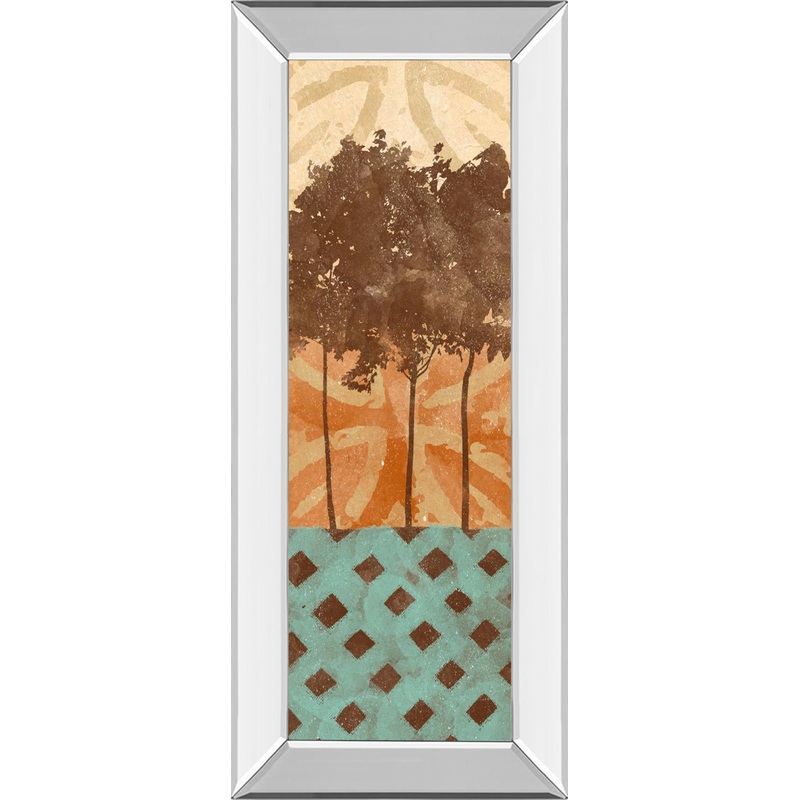 Mirrored Frame Tribal Trio I By Alonzo Saunders – Light Brown