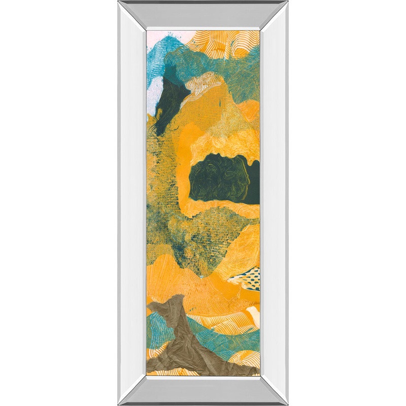 Mountain Shapes I By Carolyn Roth – Mirror Framed Print Wall Art – Orange