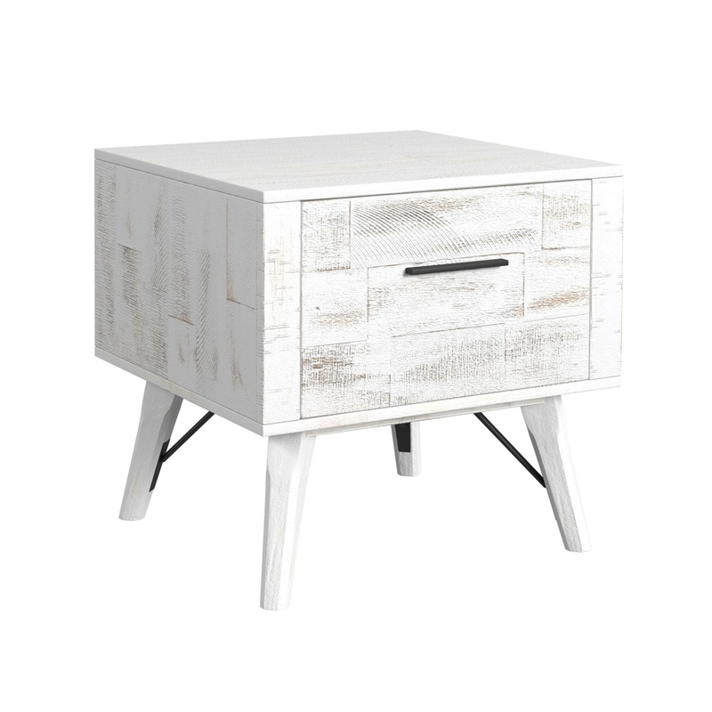 Rogen Rustic – End Table – Rustic White