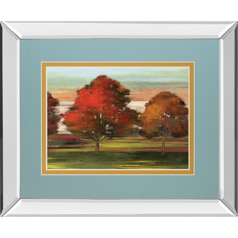 Tress In Motion By Alison Pearce – Mirror Framed Print Wall Art – Red