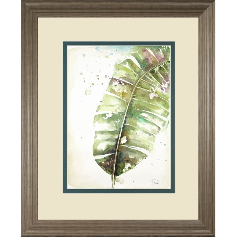 Watercolor Plantain Leaves Il By Patricia Pinto – Framed Print Wall Art – Green