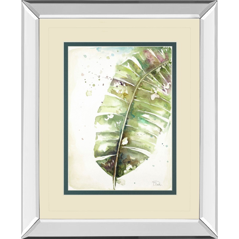 Watercolor Plantain Leaves Il By Patricia Pinto – Mirror Framed Print Wall Art – Green