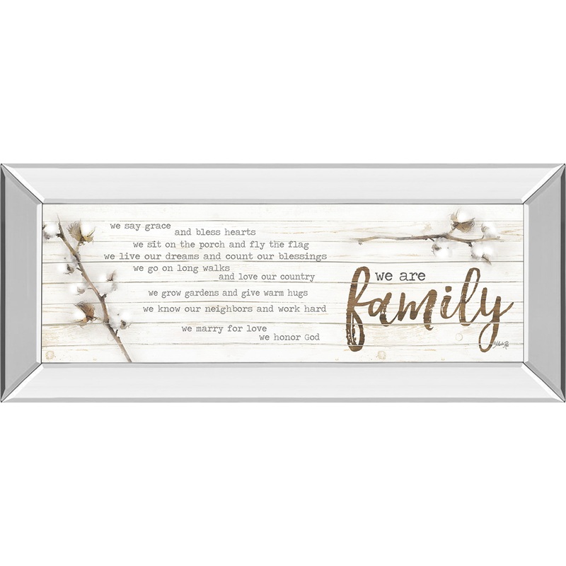 We Are Family By Marla Rae – Mirror Framed Print Wall Art – Beige