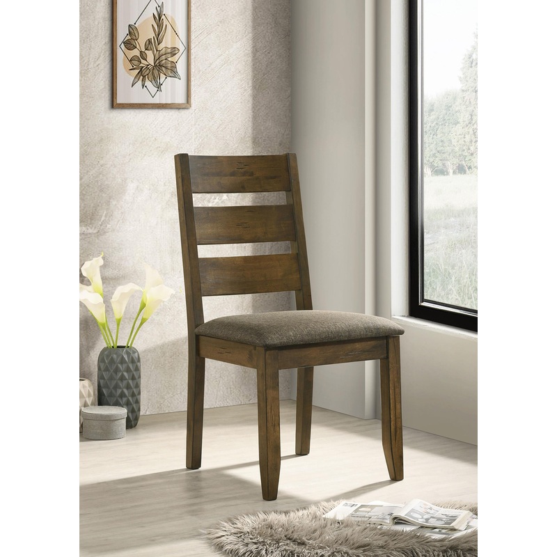 Alston Ladder Back Dining Side Chairs Knotty Nutmeg and Grey (Set of 2)
