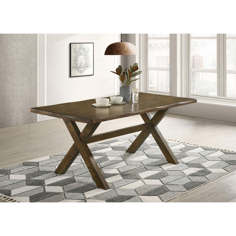Alston X-shaped Dining Table Knotty Nutmeg