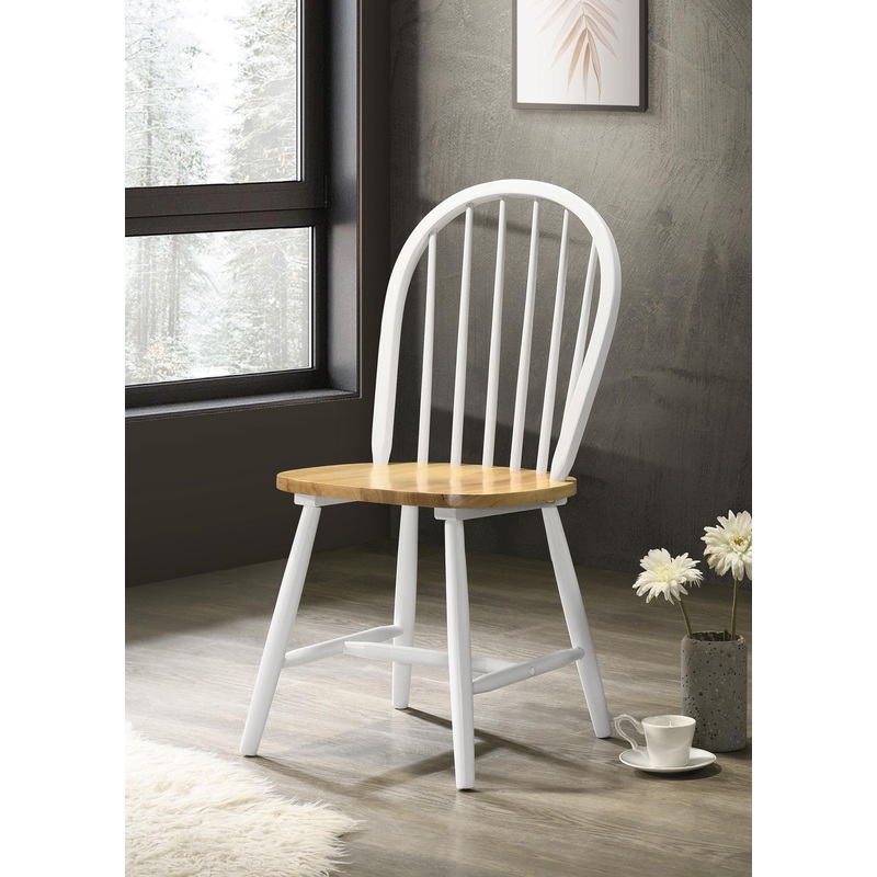 Cinder Windsor Side Chairs Natural Brown and White (Set of 4)