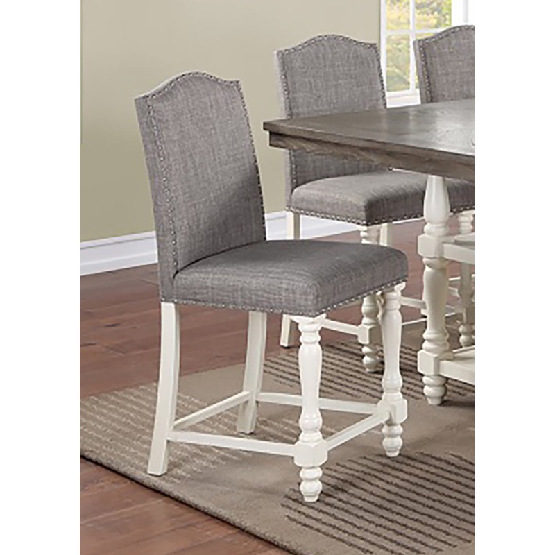 Crown Mark Furniture Langley Counter Height Chair in Gray (Set of 2)