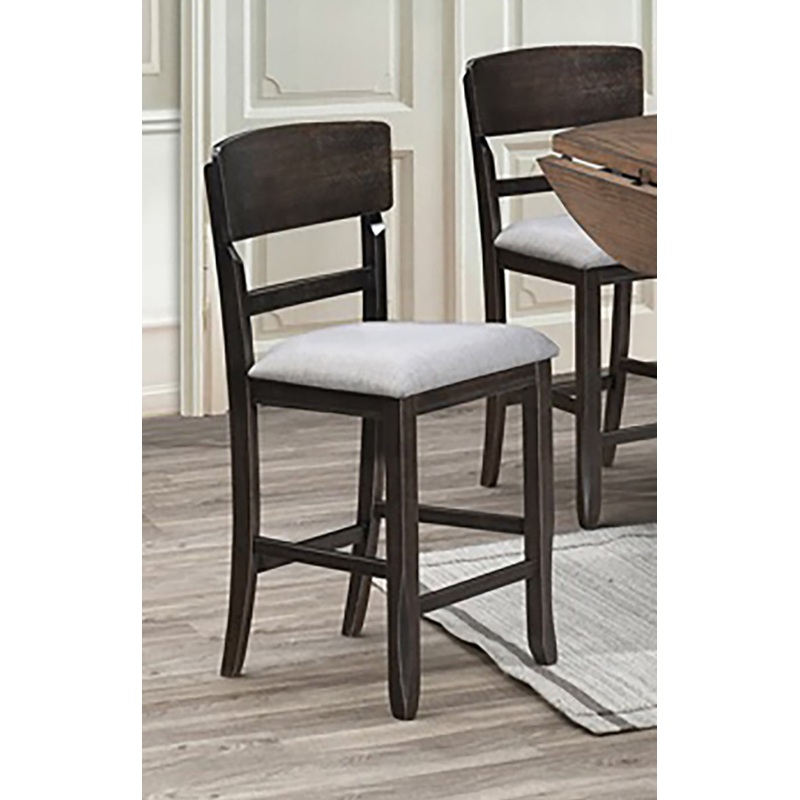 Crown Mark Furniture Oakly Counter Height Chair in Brown (Set of 2)