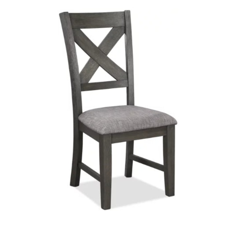 Crown Mark Furniture Rufus Side Chair in Dark Gray (Set of 2)