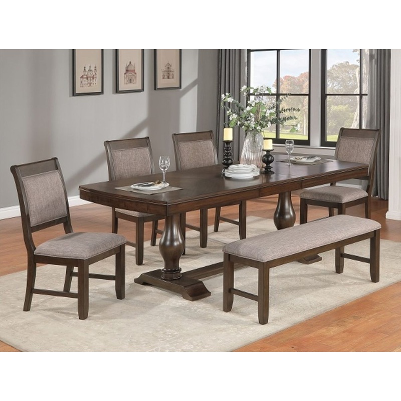 Crown Mark Furniture Tarin Dining Table in Brown
