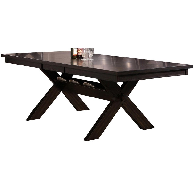 Crown Mark Havana Rectangular Trestle Dining Table in Dark Brown 2335T-4290