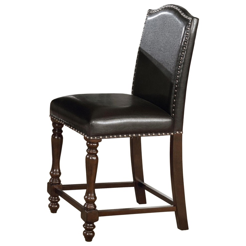 Crown Mark Langley Counter Height Chair (Set of 2) in Dark Brown