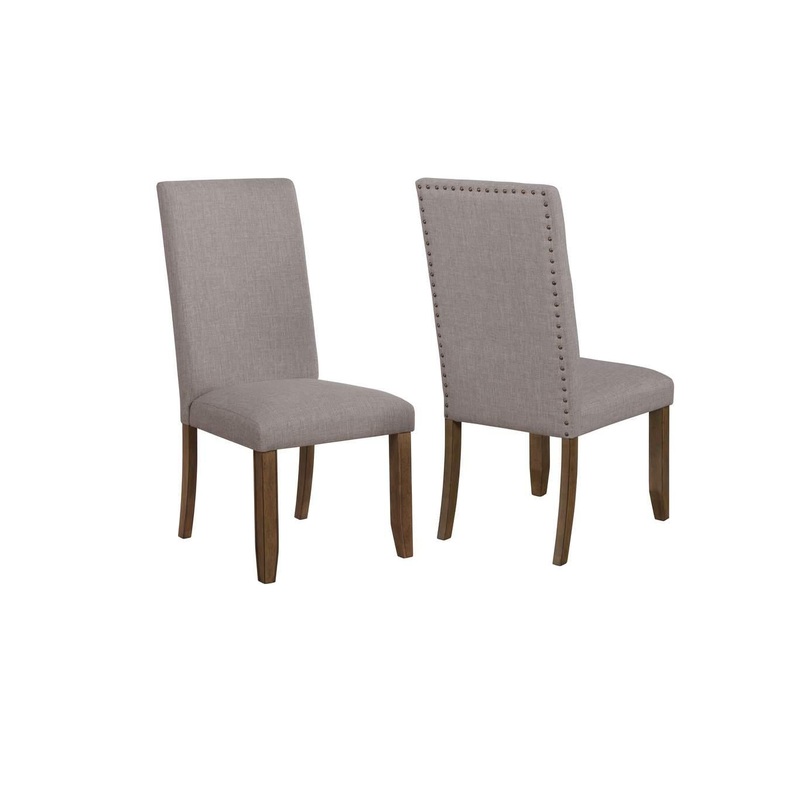 Crown Mark Manning Side Dining Chair in Brown/Grey 2231S-NH (Set of 2)