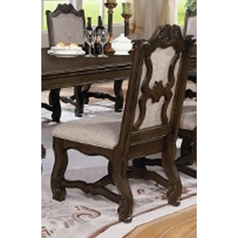 Crown Mark Neo Renaissance Side Chair in Brown (Set of 2)