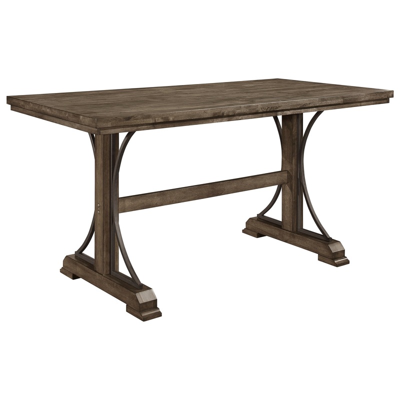 Crown Mark Quincy Rectangular Counter Height Table in Light Brown