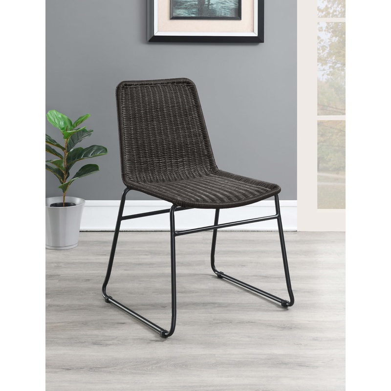 Dacy Upholstered Dining Chairs (Set of 2) Brown and Sandy Black