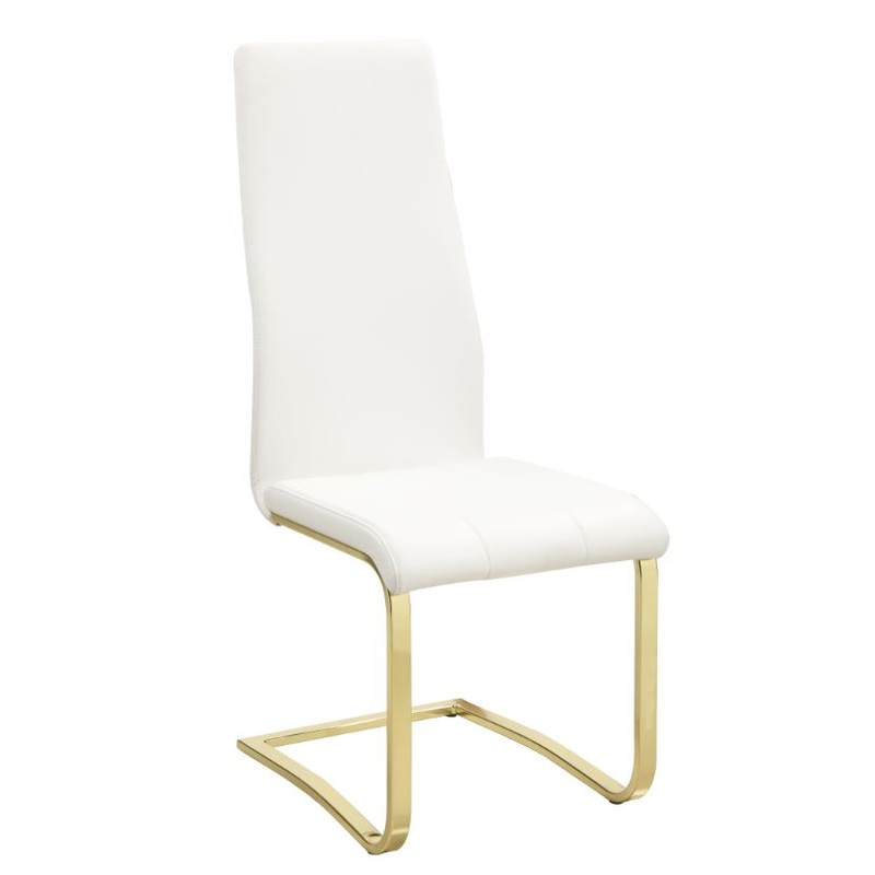 Montclair Side Chairs White and Rustic Brass (Set of 4)