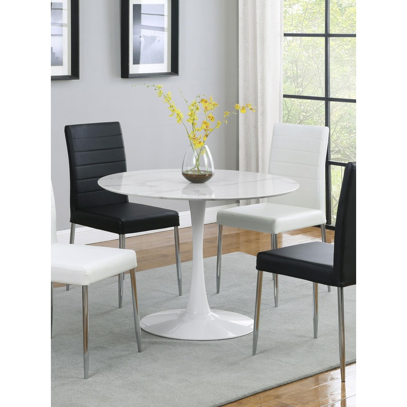 Arkell 40-inch Round Pedestal Dining Table White