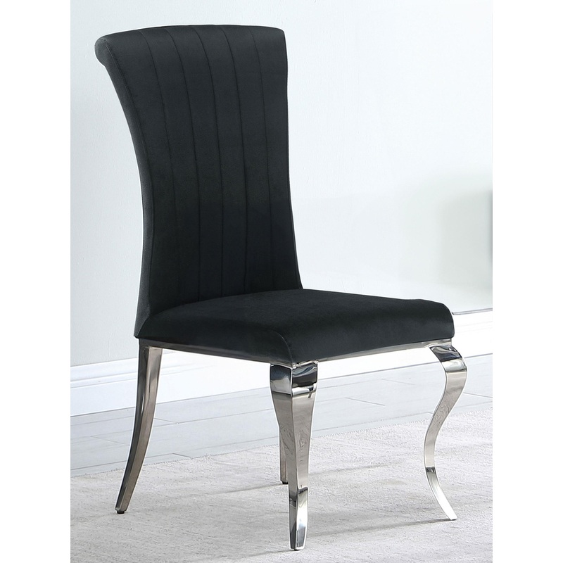 Betty Upholstered Side Chairs Black and Chrome (Set of 4)