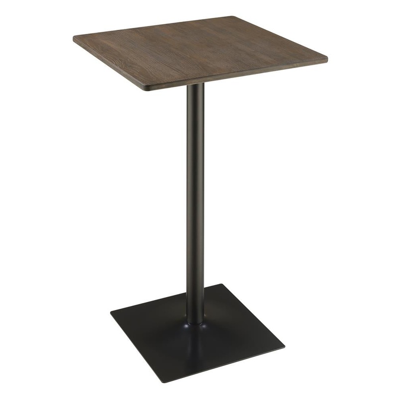 Cavalier Square Bar Table Dark Elm and Matte Black