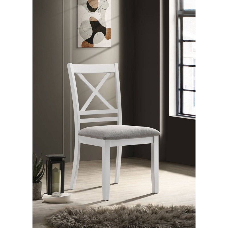 Hollis Cross Back Wood Dining Side Chair White