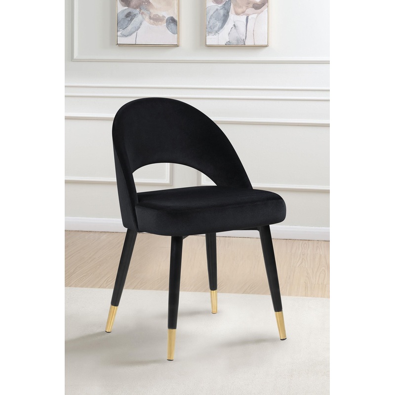 Lindsey Arched Back Upholstered Side Chairs Black (Set of 2)