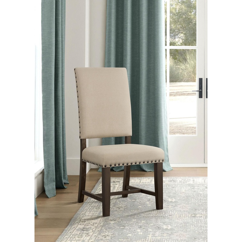 Twain Upholstered Side Chairs Beige (Set of 2)