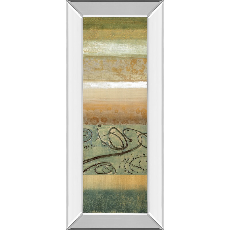 Bluemood I By Selina Werbelow – Mirror Framed Print Wall Art – Beige
