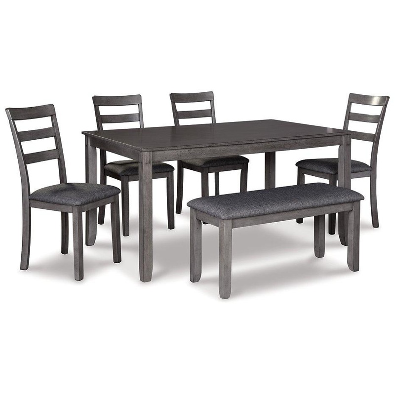 Bridson Dining Table and Chairs with Bench (Set of 6)