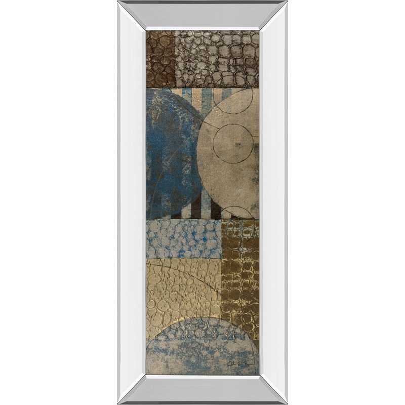 Bubble Structure Il By John Kime – Mirror Framed Print Wall Art – Blue