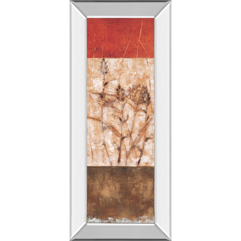 Fresco I By Loretta Linza – Mirror Framed Print Wall Art – Beige