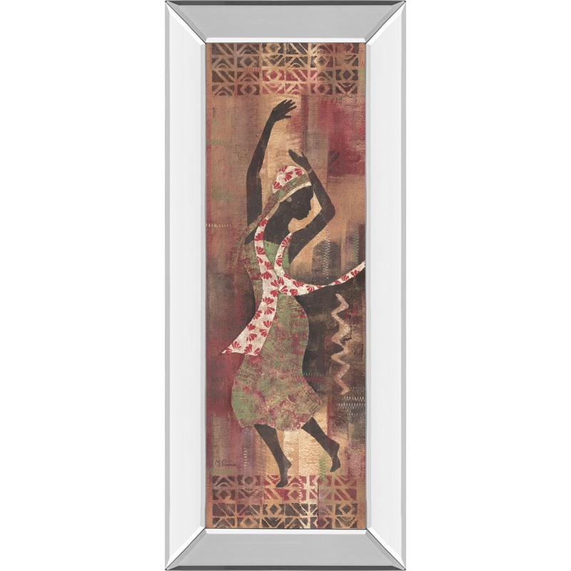 Graceful Reflection Il By Maria Donovan – Mirror Framed Print Wall Art – Red