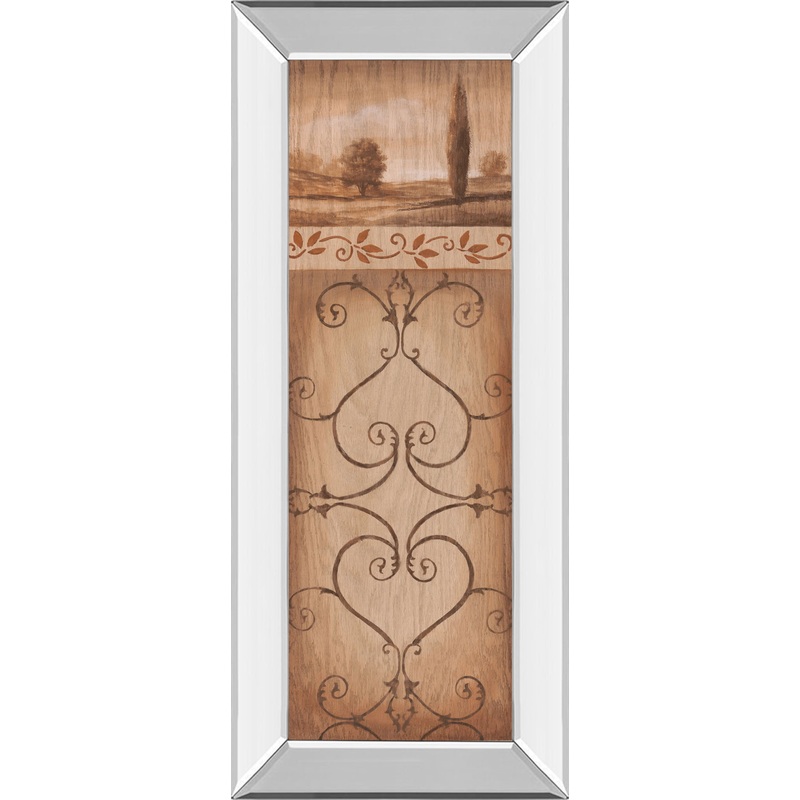 Iron Landscape I – Mirror Framed Print Wall Art – Beige